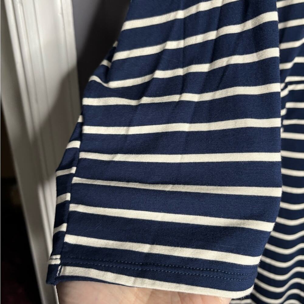 Pip & Vine Navy Blue Striped Long Sleeve Midi Dress Plus 3X - Picture 4 of 7